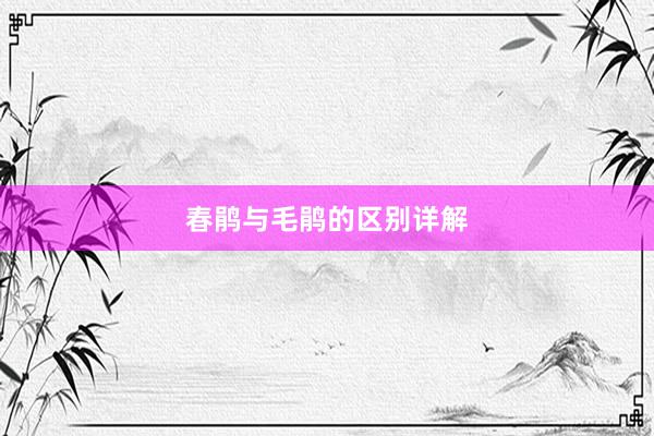 春鹃与毛鹃的区别详解